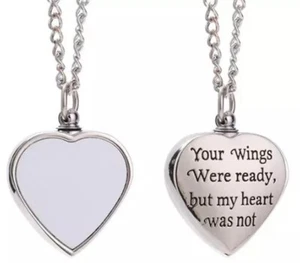 Collar Corazón Urna Sublimación Para Kit Relleno Cremación Ceniza Incluido - Imagen 1 de 4
