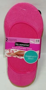 2 Pairs No Nonsense Aromatherapy Liner Massaging Soles Shoe SZ 4-10 PINK & TAN - Picture 1 of 1