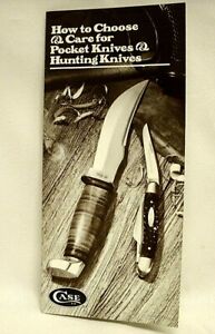 HOW TO CHOOSE & CARE FOR POCKET & HUNTING KNIVES CASE KNIVES BROCHURE 