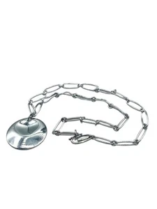 Tiffany & Co Elsa Peretti Oval Link Chain Disc Round Pendant Necklace - Picture 1 of 7