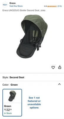 Nuevo Cochecito Graco Uno2Duo Segundo Asiento, Moda Jules, Verde Oliva Foto 1 de 4