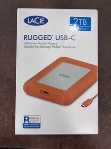 LaCie Rugged 2TB USB-C External Hard Drive - Picture 1 of 7