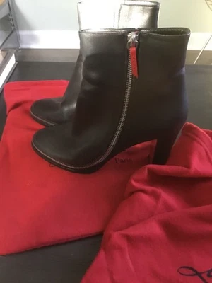 Christian Louboutin Black Telezip Ankle Booties  - Image 1 of 4