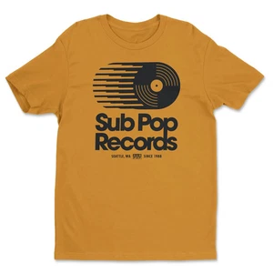Sub Pop records Retro T-shirt Gold NEW Professionally made + printed - Picture 1 of 1
