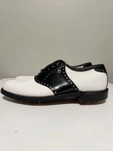 VINTAGE FootJoy Classics weiß Leder/schwarz Sattel Golfschuhe Herren US 10,5 A - Bild 1 von 16