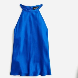 New J Crew Collection Amber Tank Top Luster Crepe Royal Tanzanite Size XL BR584 - Picture 1 of 8