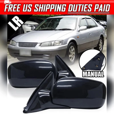 Espejo retrovisor lateral negro brillante par manual LR Fit 1997-01 Toyota Camry SXV20 sedán Foto 1 de 4