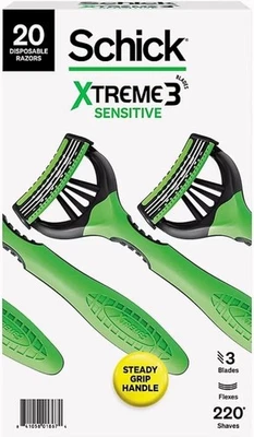 Schick Xtreme 3 Sensitive Disposable Razors with Aloe for Men, 20 ct., Green - Image 1 of 4