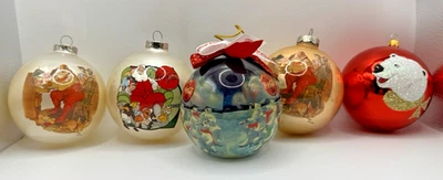 Coca-Cola Adornos de Navidad Lote de 5 Vasos Papá Noel Oso Polar De Colección Usado en Excelente Condición Foto 1 de 4