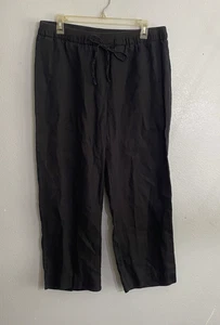 COMPANY Ellen Tracy Women’s 100% Linen Pull-on Drawstring Lightweight pants SZ L - Picture 1 of 3
