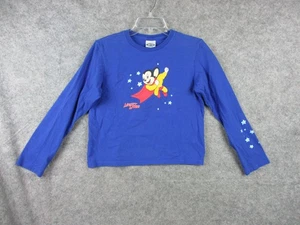 Mighty Mouse Shirt Womens M fits S Blue Junk Food Long Sleeve Cartoon 2000s USA - Picture 1 of 12