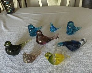 Lotto statuine fermacarte uccellino vintage - vetro artistico soffiato a mano - Foto 1 di 6