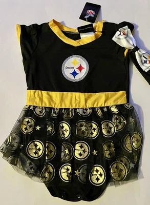 NFL Pittsburgh Steelers 12 meses Diadema y pantalones de vestir TuTu para bebés de 3 piezas para niñas Foto 1 de 4