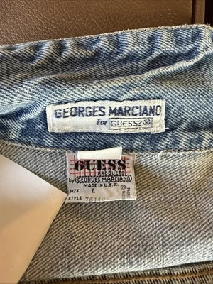Guess Georges Marciano Denim Jacket Men Large Trucker USA Made Vintage 80s RARE - Image 1 of 4