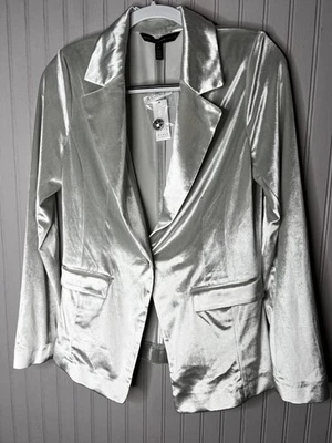 Blazer Casa Blanca Mercado Negro Mujer Pequeño Terciopelo Lunar Utilitario Chaqueta Elástica Foto 1 de 4