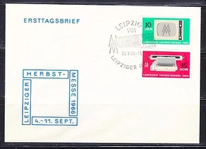 Germany DDR 1966 FDC cover Mi 1204-1205 Sc 850-851 Leipzig Fair.Television set - Picture 1 of 1