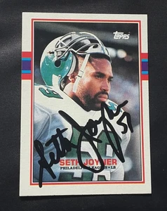 SETH JOYNER PHILADELPHIA EAGLES LB AUTOGRAPHED SIGNED 1989 TOPPS FOOTBALL CARD - Picture 1 of 2