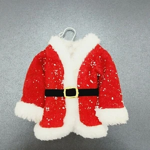 Santa's Coat with Fuzzy Trim Glitter Accents Christmas Tree Ornament 6.5" - Picture 1 of 6