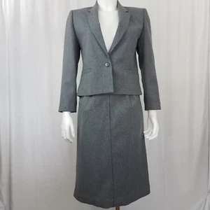 College Town Women's Skirt and Jacket Set Size 5/6 Vintage 70's  Charcoal Gray  - Picture 1 of 8