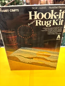 Vintage, NOS, 70's Vogart Crafts Latch Hook-It Rug Kit, Sunrise Sunset #4305 - Picture 1 of 9