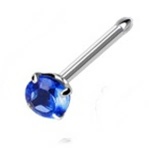 Anillo Hueso Nariz Redondo Azul 2.5mm Punta Gema Calibre 20 1/4" Acero - Imagen 1 de 3