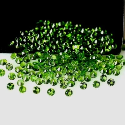 Großhandel Menge 2 mm Runde Facette Natürliches Chromdiopsid Lose Kalibriert ... - Bild 1 von 4