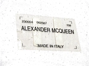 Etichetta in plastica trasparente Alexander McQueen Mc Queen made in Italy - Foto 1 di 2
