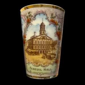 Antik 1908 "Souvenir Of Boston" Victoria Austria Porzellan Becher! - Bild 1 von 3