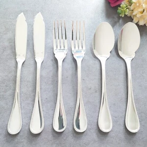 Christofle Perles 6pcs Silverplate Fish Knife Fish Fork Sauce Spoon Excellent - Picture 1 of 20
