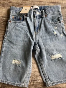 Levi's 511 Slim Youth Distressed Denim Short Flex Waist/Adjustable Boy Sz 6  NWT - Picture 1 of 5