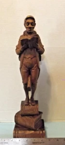 Statua bibliotecario uomo lettura in legno intagliato a mano made in Germany 17" - Foto 1 di 6