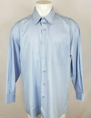 Workstyle by Lafayette 148 男式 18.5 码蓝色衬衫长袖纽扣前襟  — 第 1/4 张图片