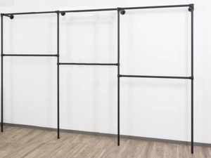 schw. Kleiderständer Wandregal Kleiderkammer Kleiderstange Trägt 300 Kg S.07 - Bild 1 von 8