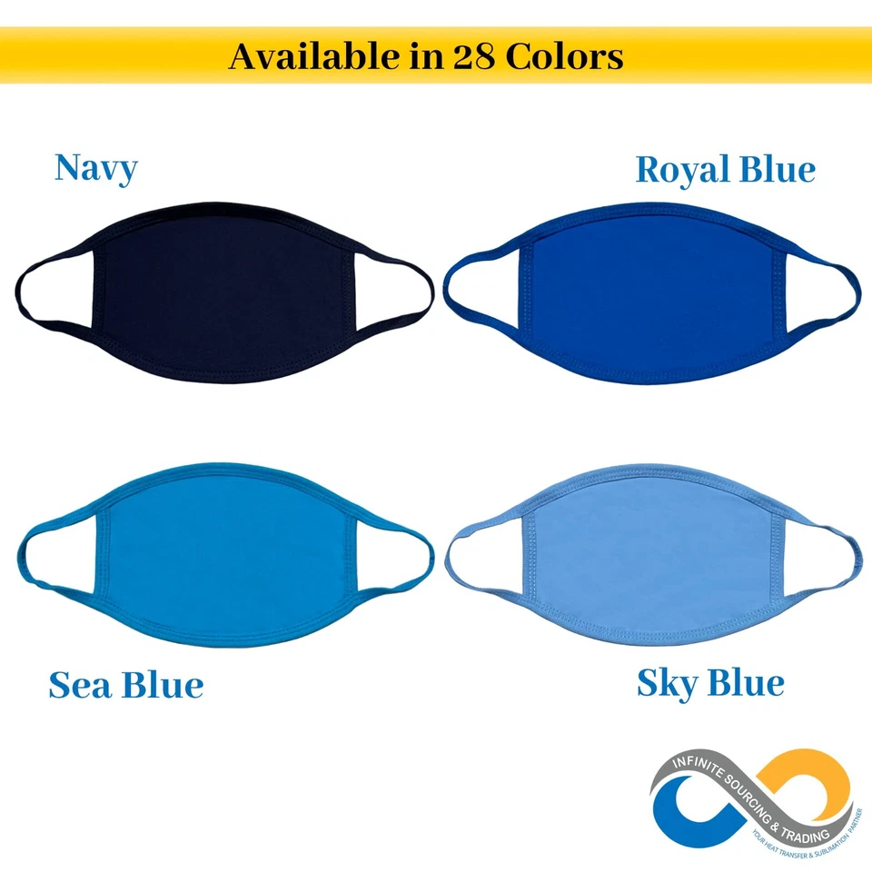 Cotton Face Mask, Reusable Fabric Mask, Blank Cloth Face Mask for Cricut & HTV - Image 1 of 4