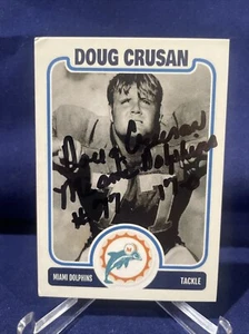 Carta personalizzata autografata Doug Crusan Miami Dolphins - Foto 1 di 2