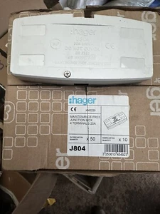 10 x Hager J804 17th Edition 4 Terminal Maintenance Free Junction Box - Picture 1 of 2