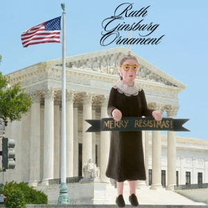 Ruth Bader Ginsburg Ornament Famous Female Supreme Court Justice Merry Resistmas - Picture 1 of 2