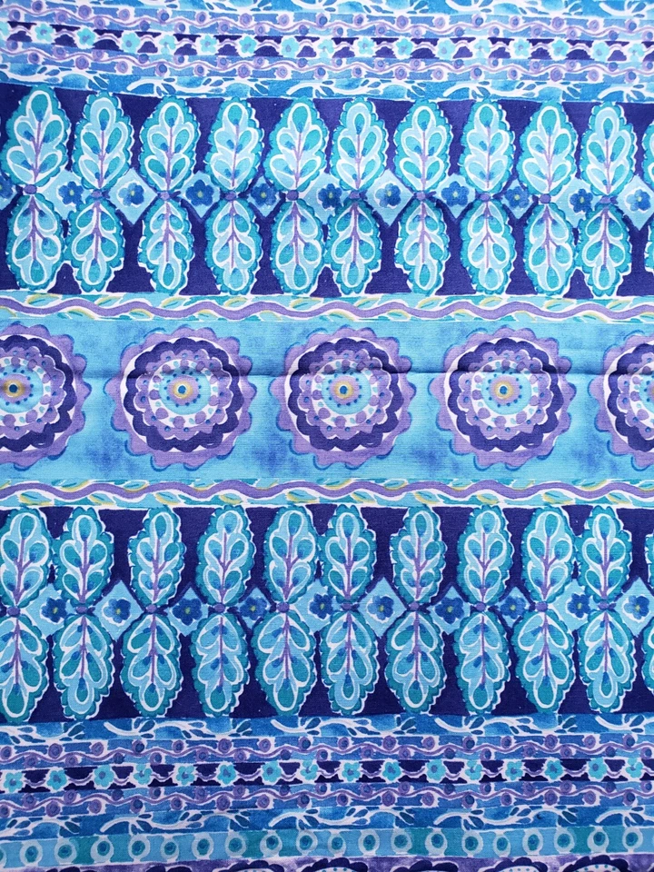 Tela FreeSpirit pintada jardín brezo por Dena azul púrpura floral 58" x 43" Foto 1 de 4