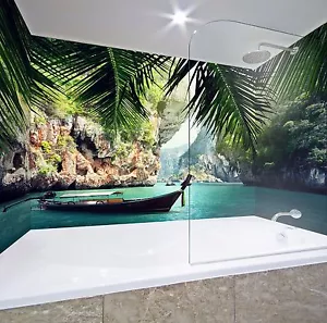 Carta da parete 3D foglie di fiume verde 6 carta da bagno stampa decalcomania parete decorazione AJ WALLPAPER UK - Foto 1 di 6