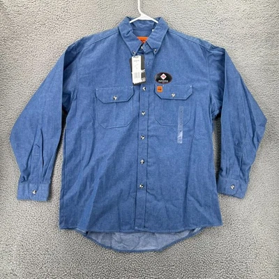 Wrangler FR RIGGS WORKWEAR Shirt Mens Large Button Down Flame Resistant - Image 1 of 4