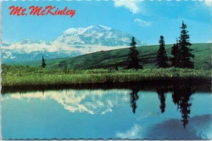 Mt. McKinley Reflections, Camp Denali and McKinley Park Alaska Postcard - Picture 1 of 2