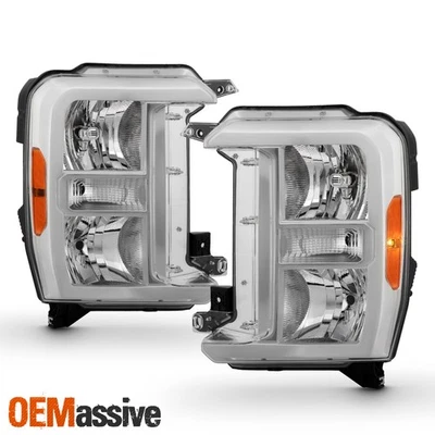 For 2023-2025 Ford F250 F350 F450 SuperDuty Halogen Type Chrome Headlights Pair - Image 1 of 4