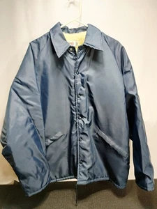 VTG King Louie Pro Fit Size Large Sherpa Lined Dark Blue Snap Close Jacket=USA - Picture 1 of 16