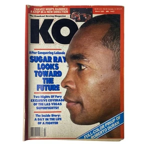 KO Boxing Magazine March 1989 Sugar Ray Leonard Cover No Label - Picture 1 of 2
