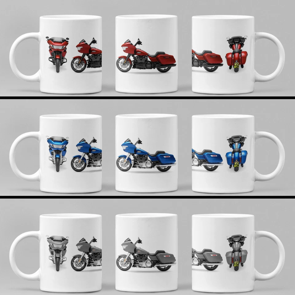 Tasse à café personnalisée Harley Davidson moto Road Glide 2025 couleur au choix - Photo 1/1