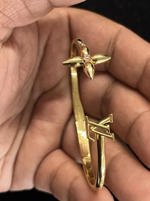 Louis Vuitton Auténtico M Louisette Firma Pulsera Mujer Oro Original LV Foto 1 de 4