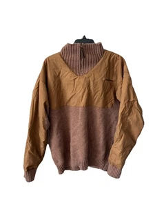 McAlister Waxed Cotton Wool Sweater Quarter Zip Mens Size XL - Picture 1 of 9