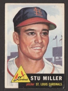 1953 Topps #183 Stu Miller RC St. Louis Cardinals vg-ex Set Break - Picture 1 of 2
