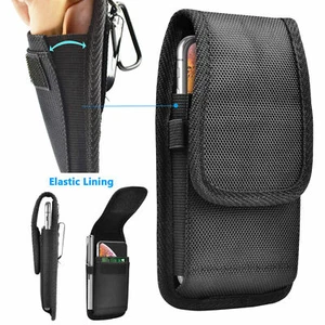 Vertical Cell Phone Holster Belt Clip Pouch Rugged Nylon Wallet Case Card Holder - Picture 1 of 16