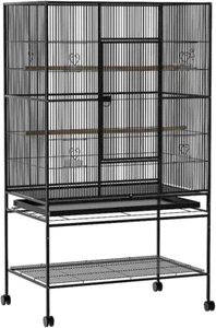 Bird Cage Parrot Aviary Pet Stand-Alone Budgie Perch Castor Wheels Large 140Cm - Picture 1 of 9